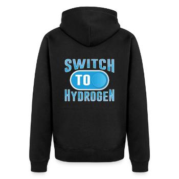 Switch to hydrogen element energy hydrogen - Unisex Premium Organic Zip Hoodie - black - Back - Nico (187cm)