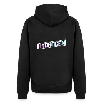 Wasserstoff Energie Hydrogen Element - Unisex Premium Bio Zip Hoodie - Schwarz - Hinten - Nico (187cm)