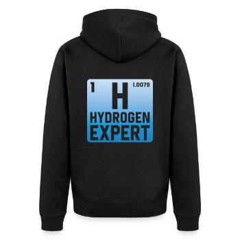 Hydrogen Expert Hydrogen Energy Element - Unisex Premium Organic Zip Hoodie - black - Back - Nico (187cm)