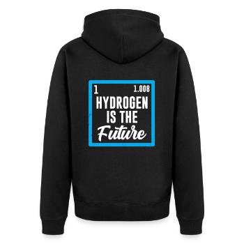 Wasserstoff Ist Die Zukunft Hydrogen Element - Unisex Premium Bio Zip Hoodie - Schwarz - Hinten - Nico (187cm)
