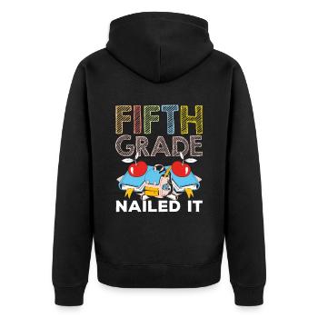 5 Class Completed School Fifth Grader Fifth - Unisex Premium Organic Zip Hoodie - black - Back - Nico (187cm)