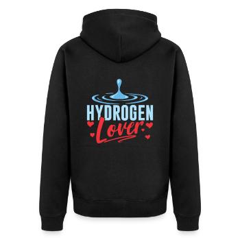 Hydrogen Lover Energy Element Hydrogen - Unisex Premium Organic Zip Hoodie - black - Back - Nico (187cm)