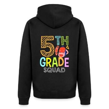 5 Class Team Fifth Grade School - Unisex Premium Organic Zip Hoodie - black - Back - Nico (187cm)