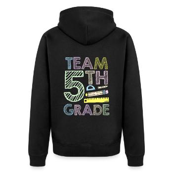 Équipe 5 Grade Fifth Fifth Grader School - Veste à capuche bio Premium Unisexe - noir - Dos - Nico (187cm)