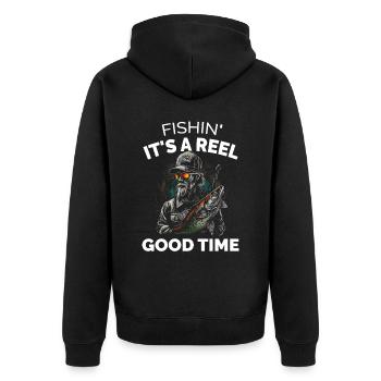 Fishin Its a Reel Good Time - Fish - Veste à capuche bio Premium Unisexe - noir - Dos - Nico (187cm)