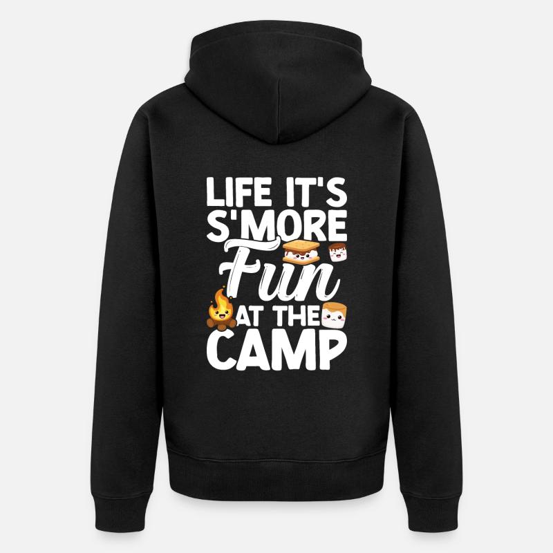 Marshmallow S'more - Unisex Premium Bio Zip Hoodie - Schwarz
