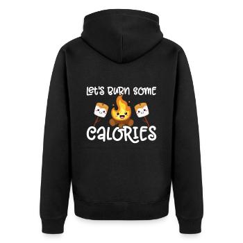Marshmallow S'more - Unisex Premium Organic Zip Hoodie - black - Back - Nico (187cm)