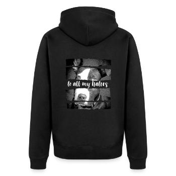 Pitbull - Unisex Premium Organic Zip Hoodie - black - Back - Nico (187cm)