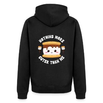 Marshmallow S'more - Unisex Premium Organic Zip Hoodie - black - Back - Nico (187cm)