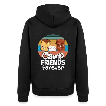 Marshmallow S'more - Unisex Premium Organic Zip Hoodie - black - Back - Nico (187cm)