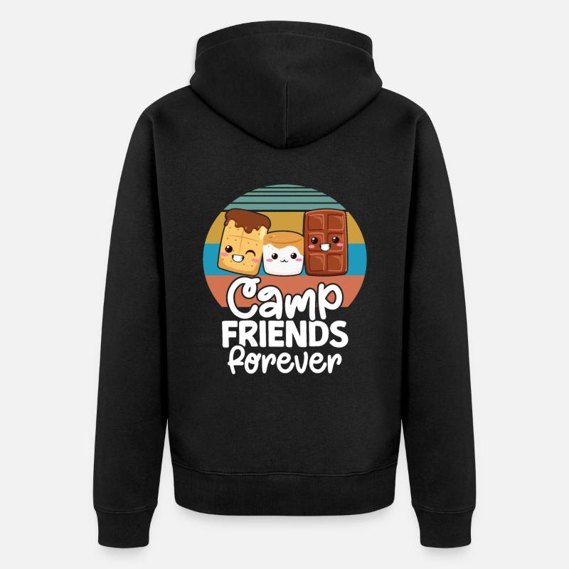 Marshmallow S'more - Unisex Premium Bio Zip Hoodie - Schwarz