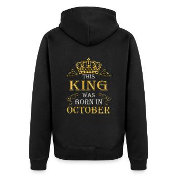 Ce roi est né en octobre – octobre - Veste à capuche bio Premium Unisexe - noir - Dos - Nico (187cm)