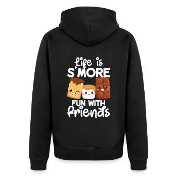 Marshmallow S'more - Unisex Premium Organic Zip Hoodie - black - Back - Nico (187cm)