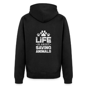 Animal Rescue Animal Rights Animal Love Pet Gift - Veste à capuche bio Premium Unisexe - noir - Dos - Nico (187cm)