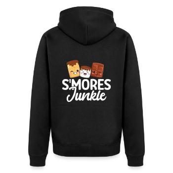 Marshmallow S'more - Unisex Premium Organic Zip Hoodie - black - Back - Nico (187cm)