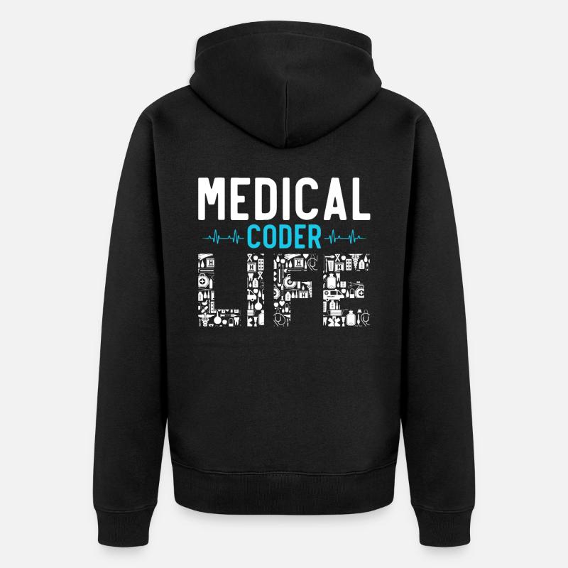 Codeur médical Programmeur médical - Veste à capuche bio Premium Unisexe - noir