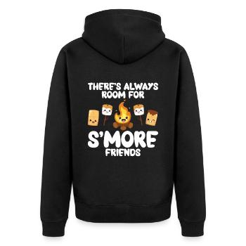 Marshmallow S'more - Unisex Premium Organic Zip Hoodie - black - Back - Nico (187cm)