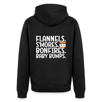 Marshmallow S'more - Unisex Premium Organic Zip Hoodie - black - Back - Nico (187cm)