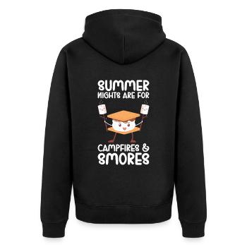 Marshmallow S'more - Unisex Premium Organic Zip Hoodie - black - Back - Nico (187cm)