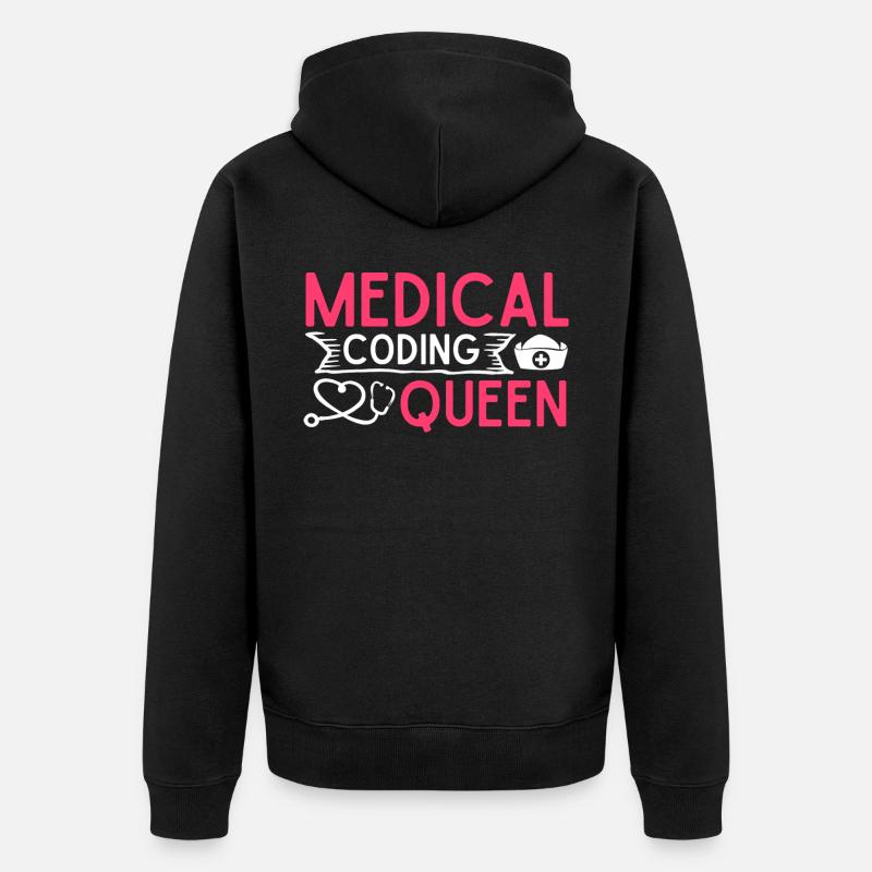 Medizinischer Kodierer Medizinischer Programmierer - Unisex Premium Bio Zip Hoodie - Schwarz