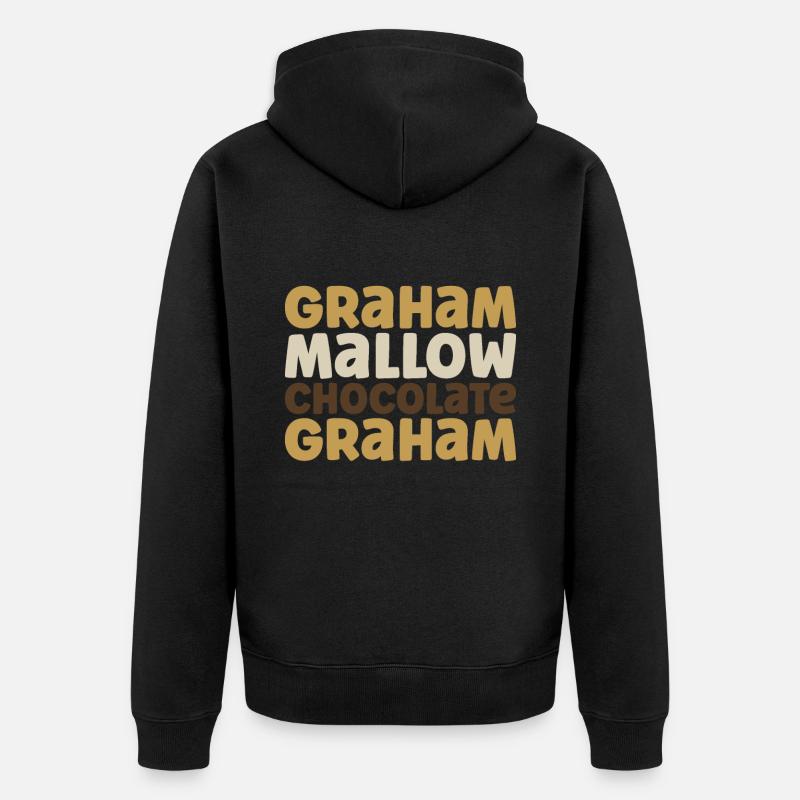 Marshmallow S'more - Unisex Premium Bio Zip Hoodie - Schwarz