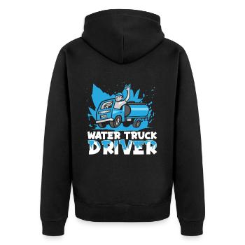 Truck Driver Trucker Truck Driver Funny - Unisex Premium Organic Zip Hoodie - black - Back - Nico (187cm)