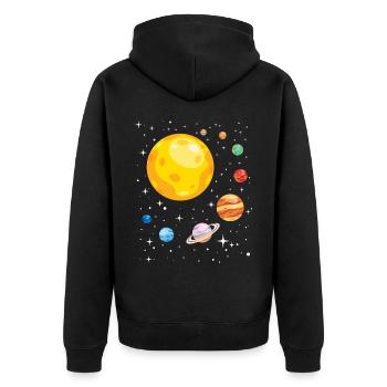 Système solaire pour étudiant en astronomie - Veste à capuche bio Premium Unisexe - noir - Dos - Nico (187cm)
