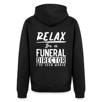 Salons funéraires, Salons funéraires - Veste à capuche bio Premium Unisexe - noir - Dos - Nico (187cm)