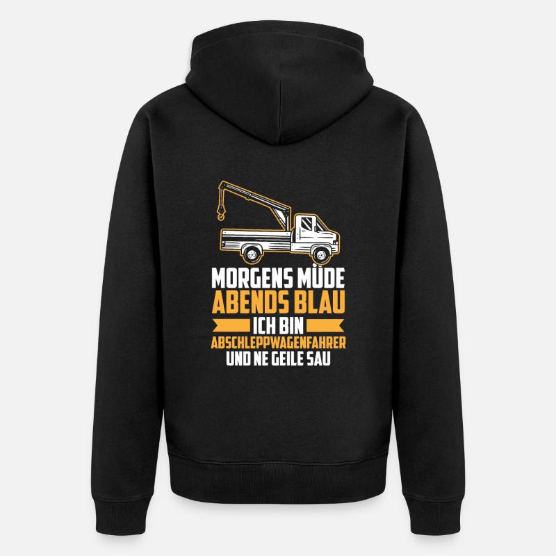 Abschleppdienst Abschlepper - Unisex Premium Bio Zip Hoodie - Schwarz