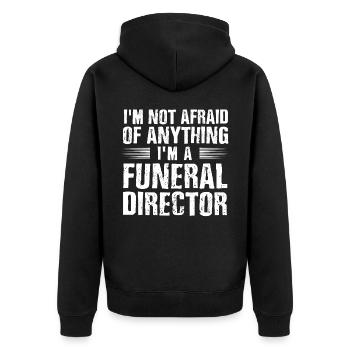 Funeral Homes, Funeral Homes - Unisex Premium Organic Zip Hoodie - black - Back - Nico (187cm)