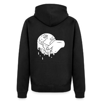 Climate change Protection Earth - Unisex Premium Organic Zip Hoodie - black - Back - Nico (187cm)