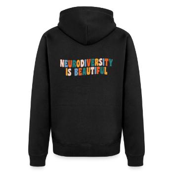 La neurodiversité est belle pour la neurodiversité - Veste à capuche bio Premium Unisexe - noir - Dos - Nico (187cm)