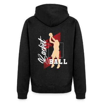 Joueurs de basket-ball - Veste à capuche bio Premium Unisexe - noir - Dos - Nico (187cm)