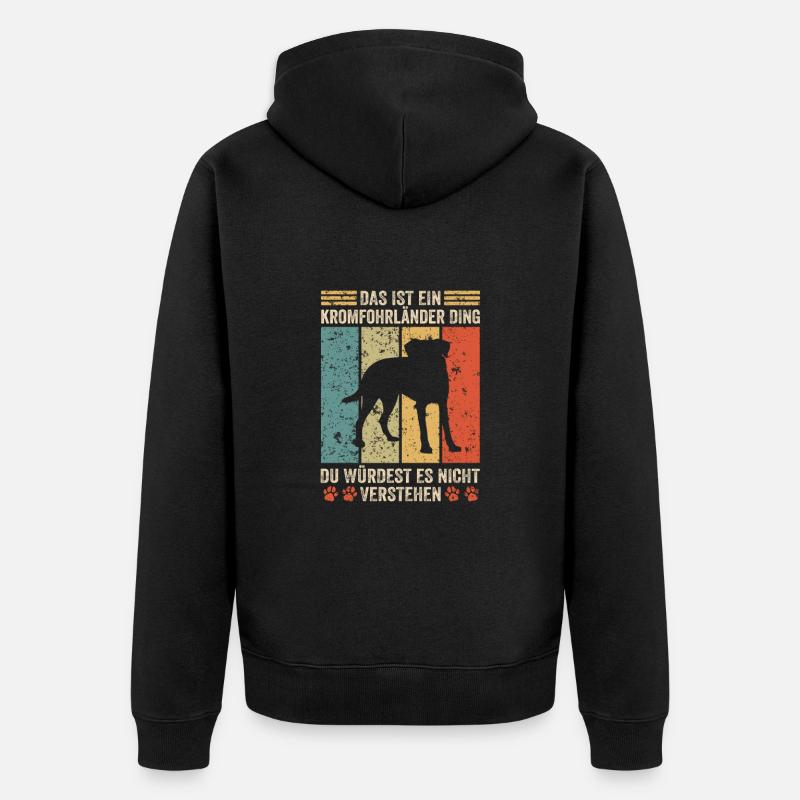 Das ist ein Kromfohrländer Ding - Unisex Premium Bio Zip Hoodie - Schwarz