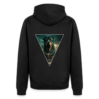Nette Rottweiler Hunderasse Kopf - Unisex Premium Bio Zip Hoodie - Schwarz - Hinten - Nico (187cm)