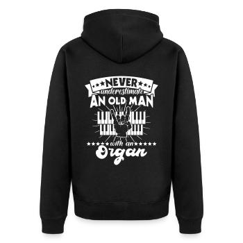 L’organiste sous-estime l’organiste - Veste à capuche bio Premium Unisexe - noir - Dos - Nico (187cm)