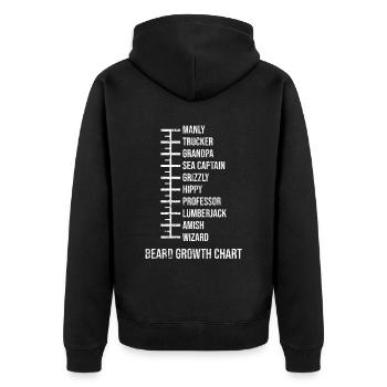 Taille de la barbe Longueur de la table Drôle - Veste à capuche bio Premium Unisexe - noir - Dos - Nico (187cm)