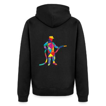 Low Poly Feuerwehrmann Poly Firefighter - Unisex Premium Organic Zip Hoodie - black - Back - Nico (187cm)