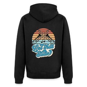 Trombone Let That Slide Retro Musical Instrument - Unisex Premium Organic Zip Hoodie - black - Back - Nico (187cm)