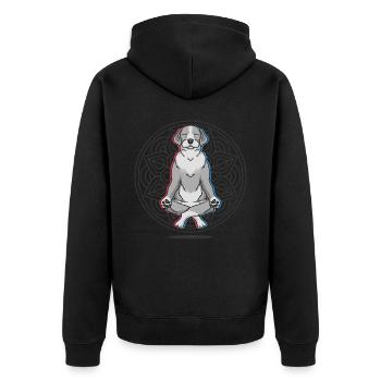 Namaste Chien Mandala Lotus Chien de méditation - Veste à capuche bio Premium Unisexe - noir - Dos - Nico (187cm)