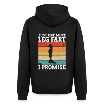 Beinamputierter Rollstuhl Nach Prothetischer - Unisex Premium Bio Zip Hoodie - Schwarz - Hinten - Nico (187cm)