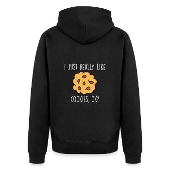 Cookies Apparel Baker Cookie Lover - Unisex Premium Organic Zip Hoodie - black - Back - Nico (187cm)