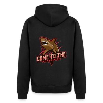 come to the shark side - Unisex Premium Organic Zip Hoodie - black - Back - Nico (187cm)