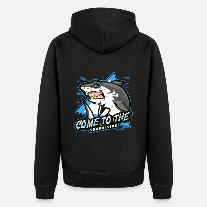 Venez du côté des requins - Veste à capuche bio Premium Unisexe - noir