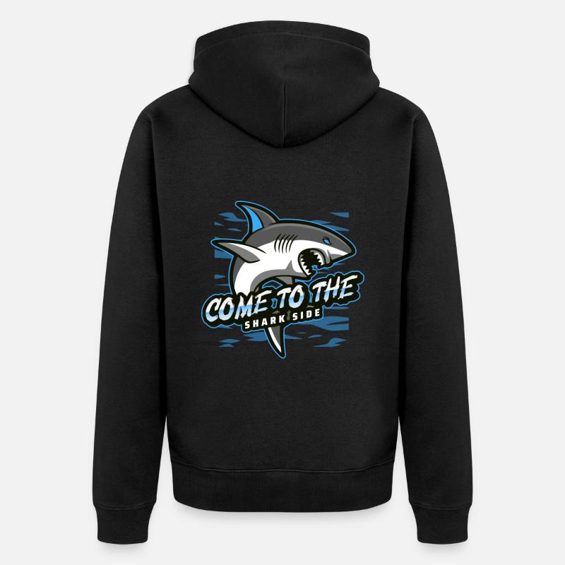 Venez du côté des requins - Veste à capuche bio Premium Unisexe - noir
