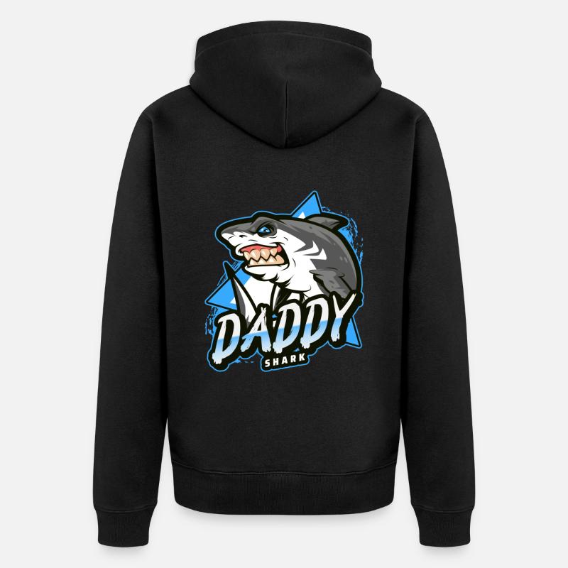 Papa Requin - Veste à capuche bio Premium Unisexe - noir