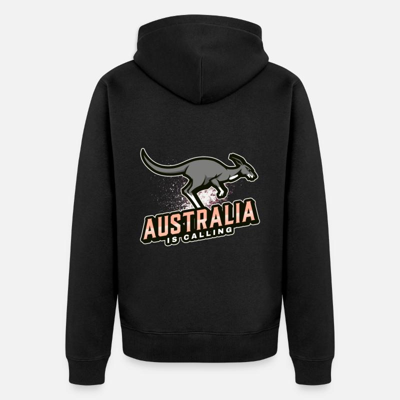 L’Australie appelle - Veste à capuche bio Premium Unisexe - noir