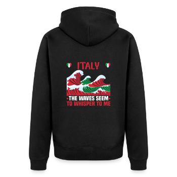 Italie vacances à la plage au bord de la mer Design beach motif - Veste à capuche bio Premium Unisexe - noir - Dos - Nico (187cm)