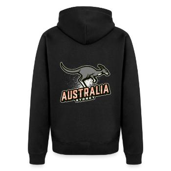 Australie sydney - Veste à capuche bio Premium Unisexe - noir - Dos - Nico (187cm)