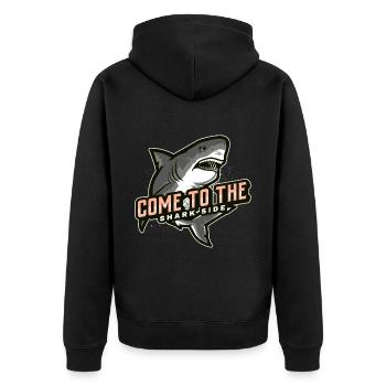 come to the shark side - Unisex Premium Organic Zip Hoodie - black - Back - Nico (187cm)